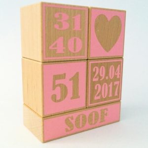 geboorteblokken kusterug roze