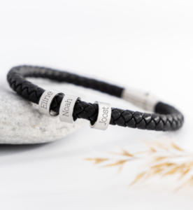 Leren armband heren breed